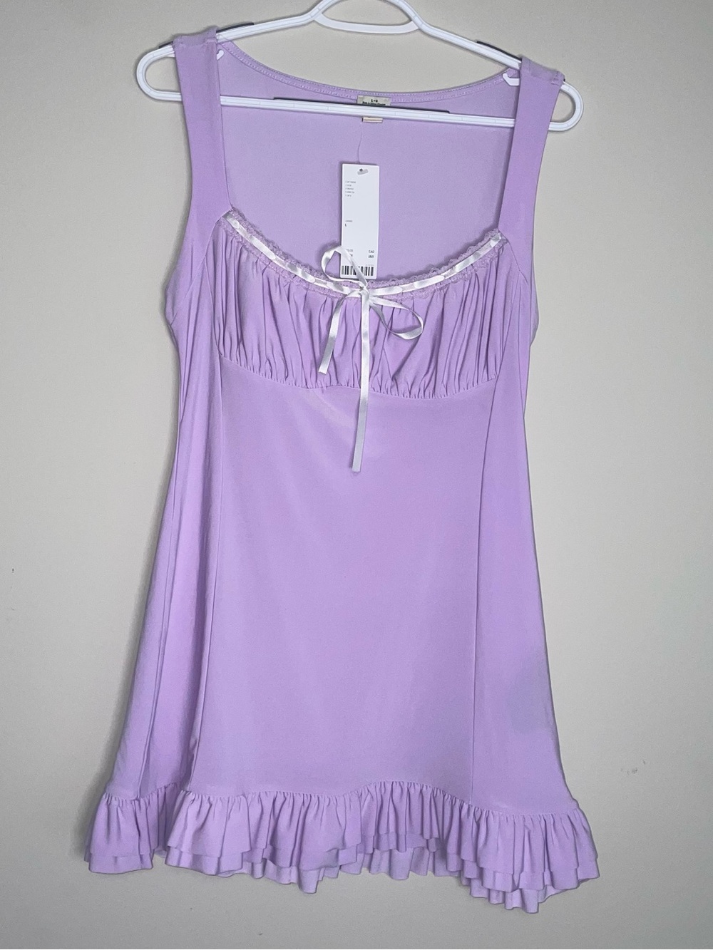 Urban Outfitters L Light Purple Bow Front Coquette Fairy Cute Dress NWT